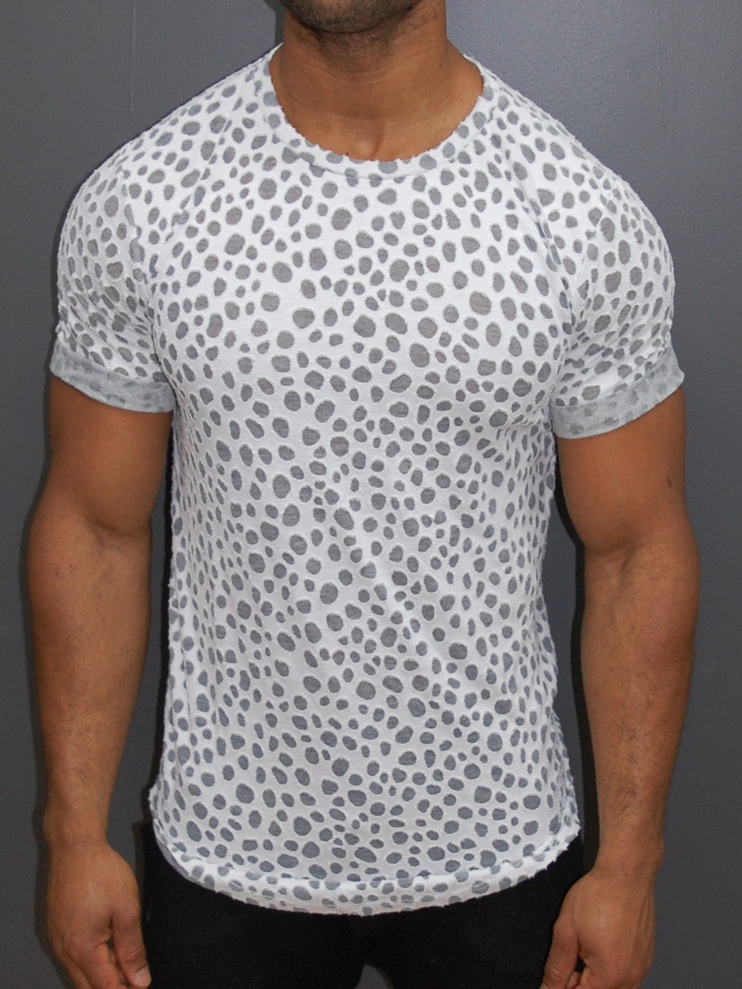 Y&R Men Fly Homeless II Mock Holes Ripped T-Shirt - White