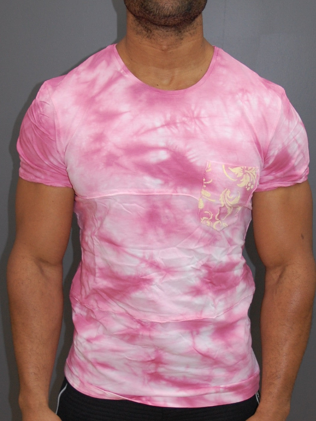 Y&R Men Tie Dyed Pocket T-shirt - Pink