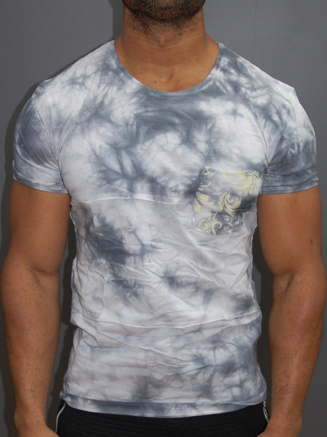 Y&R Men Tie Dyed Pocket T-shirt - Gray