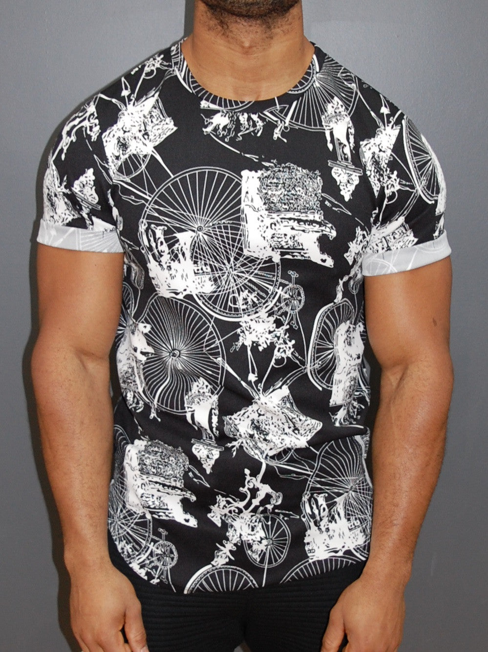 Y&R Men Big Wheel Bicycle T-Shirt - Black