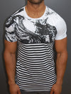 N&R Men Scrib Stripes T-shirt - White