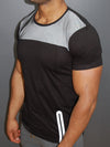 N&R Men Top Mesh Side Zipper T-shirt - Black