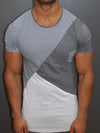 K&B Men Tri Stipes Front Pocket T-shirt - Gray - FASH STOP