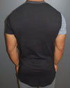 K&B Men Tri Stipes Front Pocket T-shirt - Black - FASH STOP