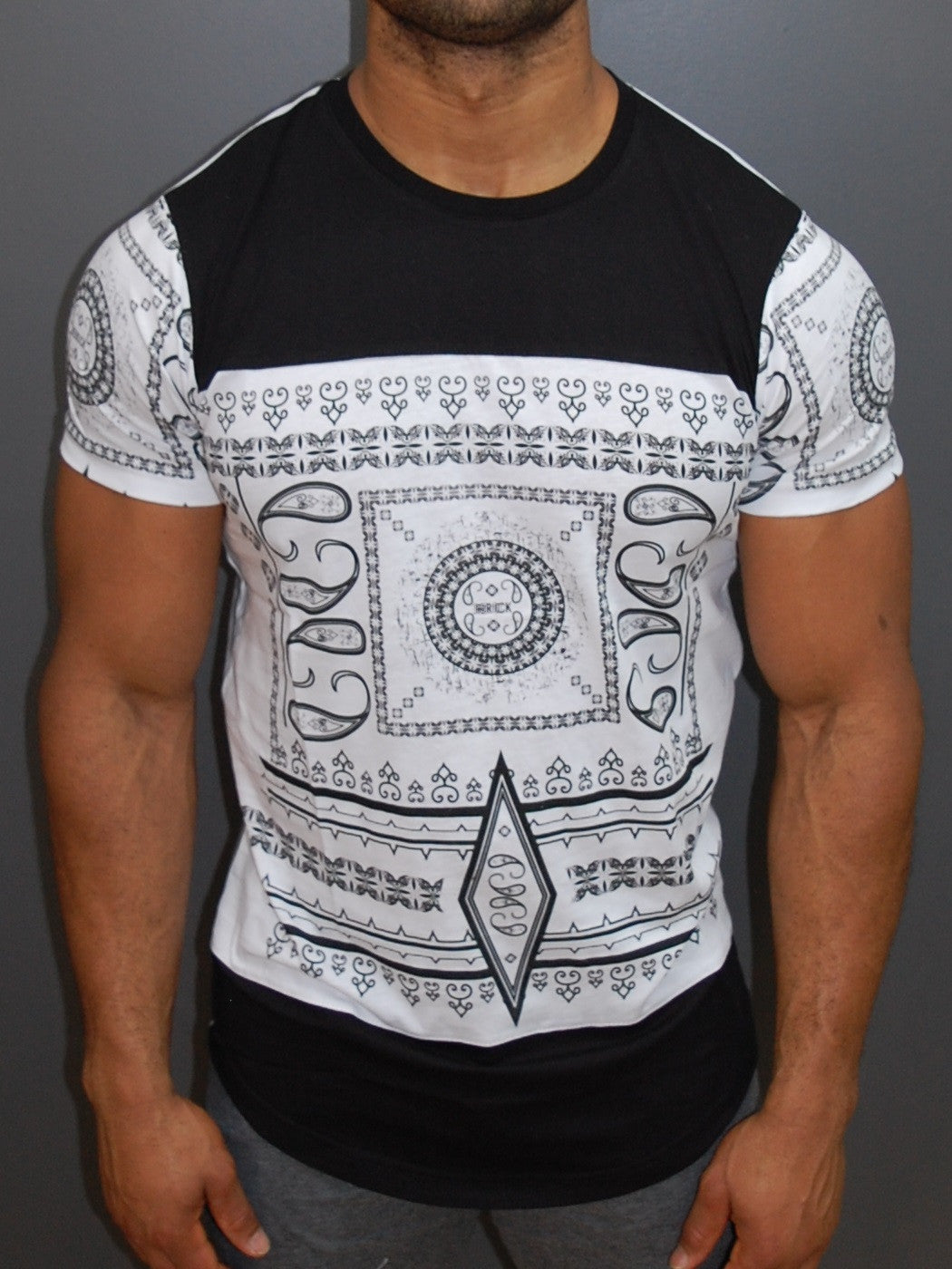 R&R Men Pat Band T-shirt - White