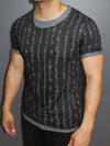 Y&R Men Ripped Destroyed 2 layers T-Shirt - Black