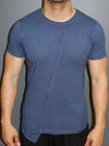 K&D Men Space Paint Flick Asymmetrical T-shirt - Navy Blue - FASH STOP