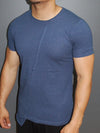 K&D Men Space Paint Flick Asymmetrical T-shirt - Navy Blue - FASH STOP