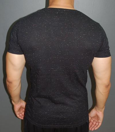 K&D Men Space Paint Flick Asymmetrical T-shirt - Black - FASH STOP