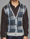 K&D Men Stylish Hybrid V-neck Sweater  - Gray / Black - FASH STOP
