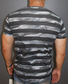 N&R Men Camo Stripes Camouflage Fil T-shirt - Gray
