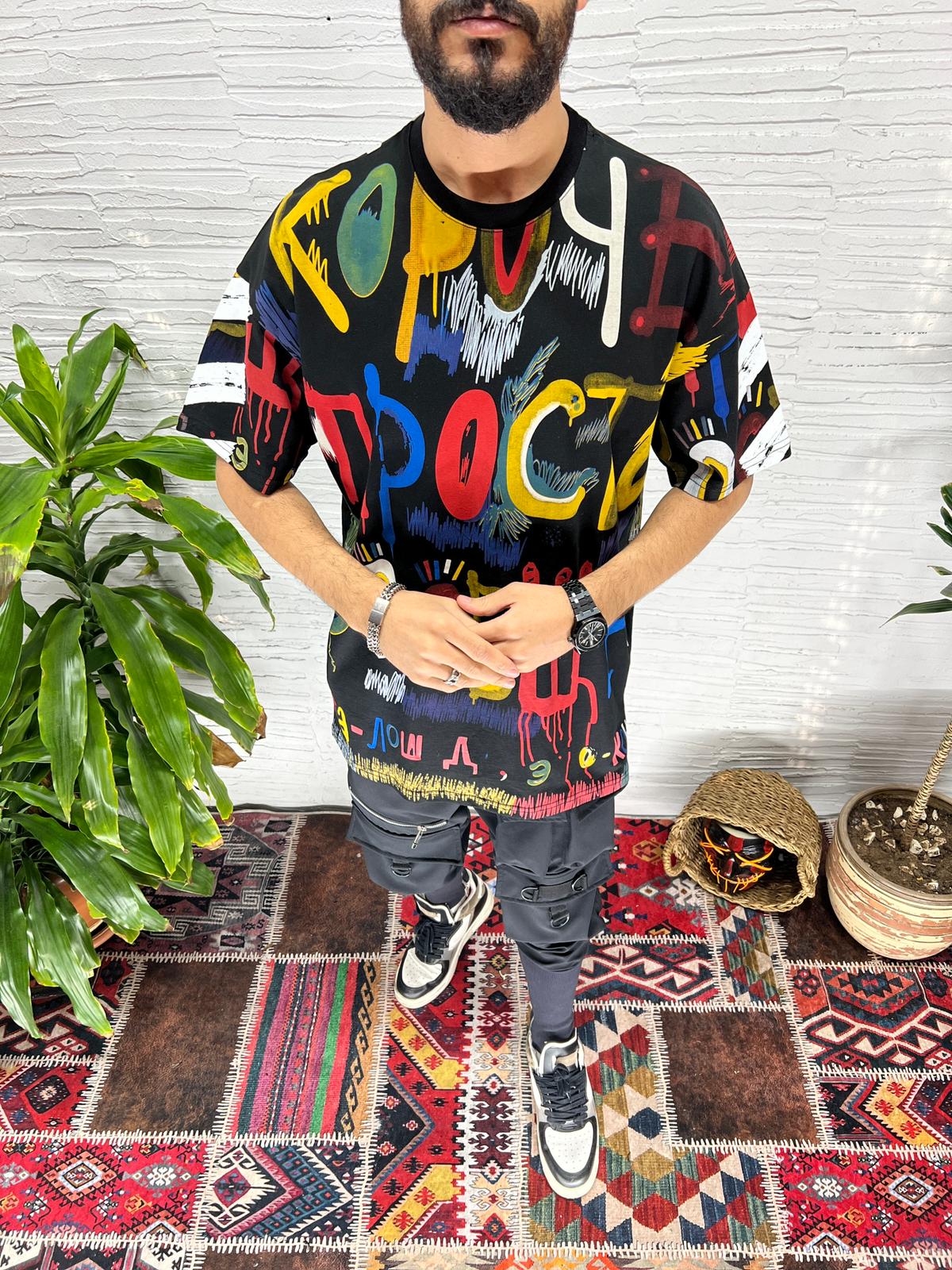 Resc Oversized Graphic T-Shirt - Black E19A