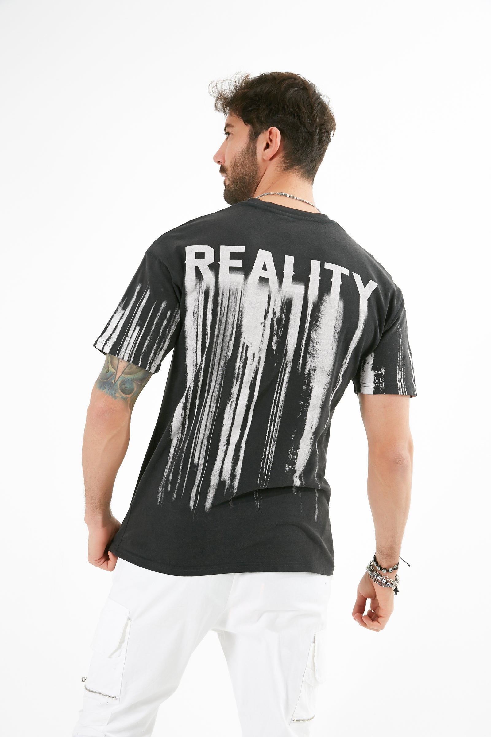 Reality Graphic T-Shirt - Washed Black E24A