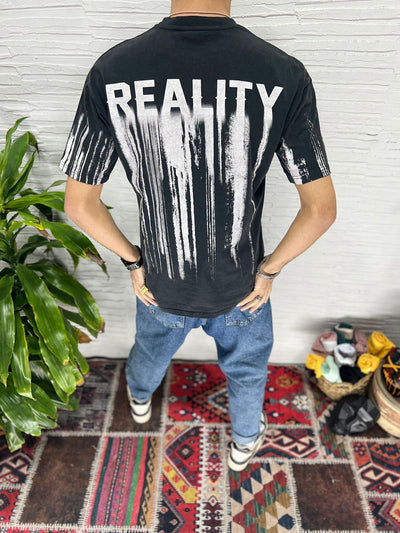 Reality Graphic T-Shirt - Washed Black E24A