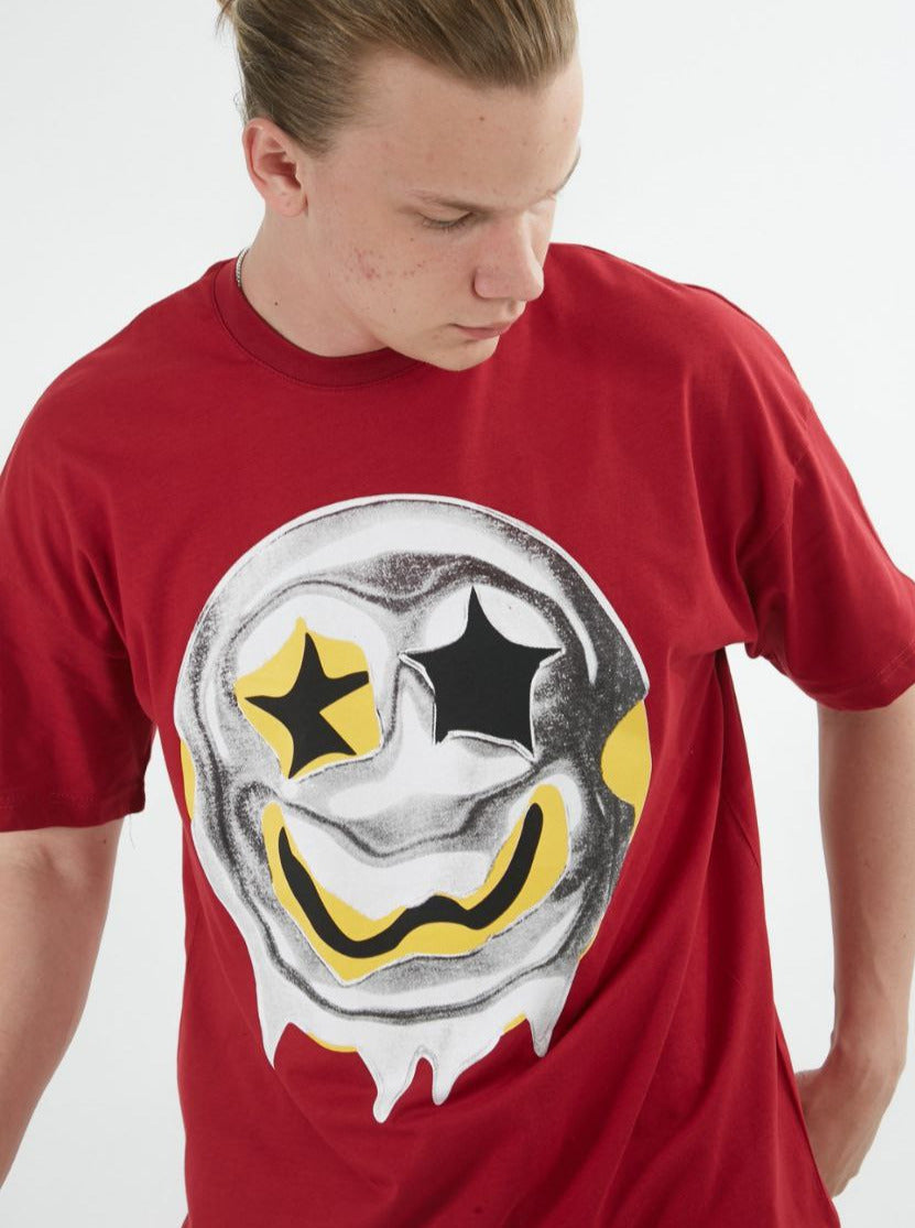 Ivre Oversized Graphic T-Shirt - Red E36B