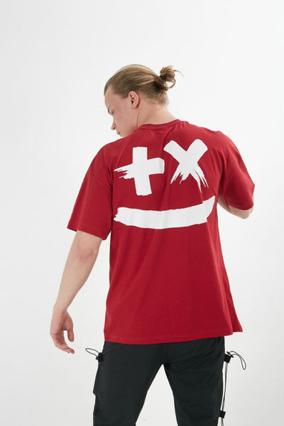 Ivre Oversized Graphic T-Shirt - Red E36B