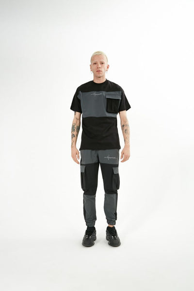 Human Oversized Shirt + Pants Tracksuit - Black E37A