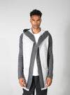 Grint Long Open Hoodie Sweater - Gray E40B