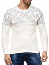 K&D Men Stylish Maze Top Pullover Sweater - Cream - FASH STOP