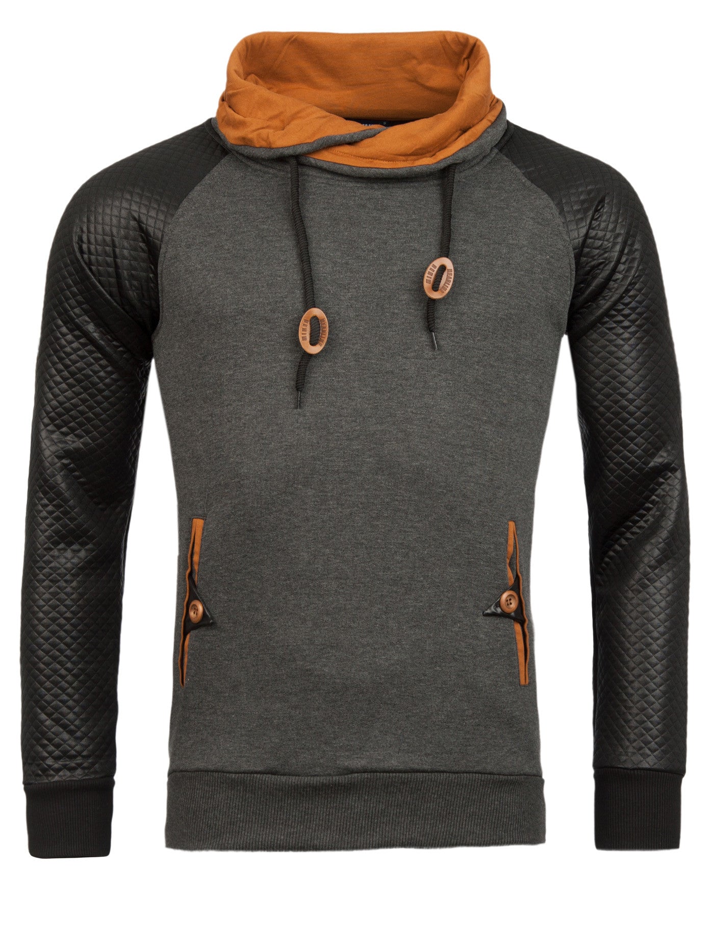 HDL Men Stylish Mock Turtle Neck Sweater - Gray - FASH STOP