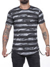 N&R Men Camo Stripes Camouflage Fil T-shirt - Gray