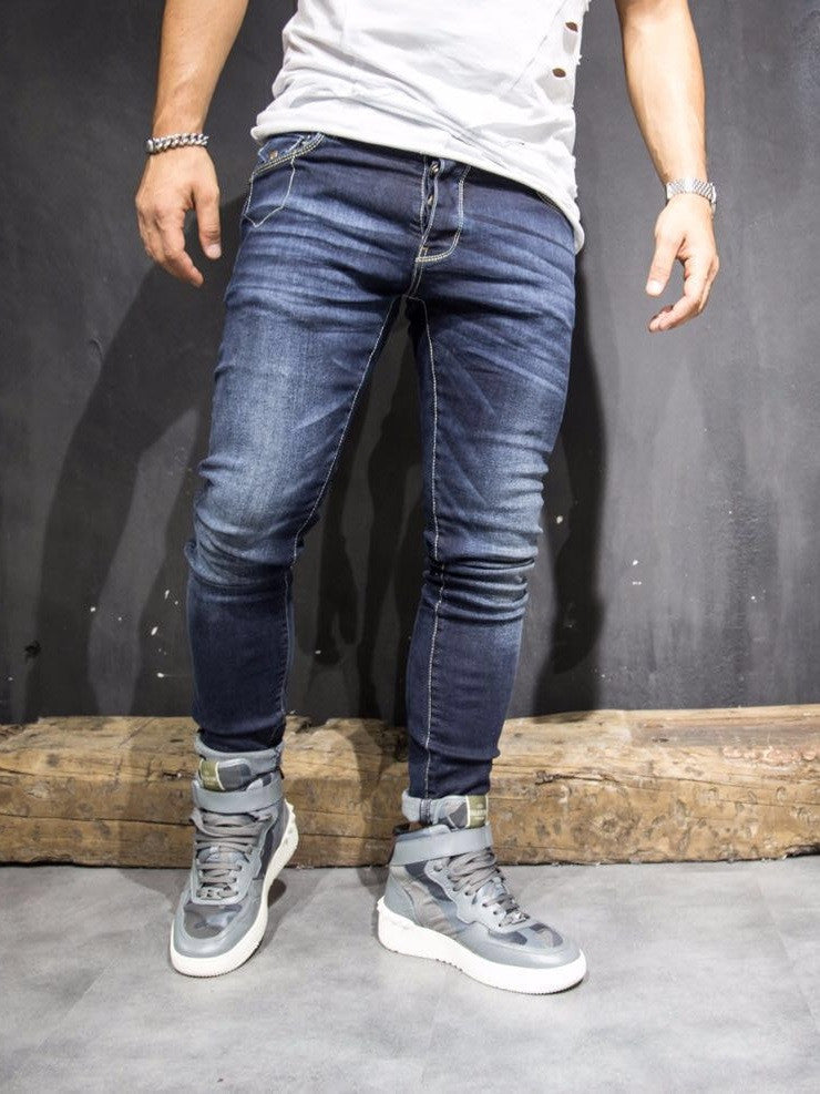 2Y Men Slim Fit Clean Jeans - Dark Blue - FASH STOP