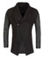 Y&R Men Stylish Sweater Faux Leather Sleeves - Black