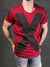 K&B Men X Deep Neck T-shirt - Red - FASH STOP