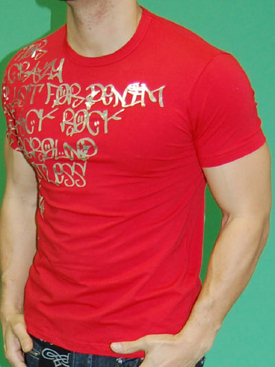 Silver Graffiti T-shirt  - Red RE1B