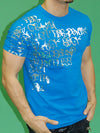 Silver Graffiti T-shirt  - Blue RE1C