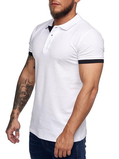 Planu Ringed Sleeves Polo T-Shirt - White X0015B
