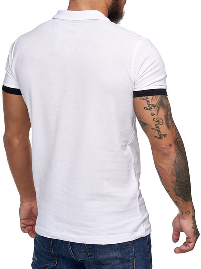 Planu Ringed Sleeves Polo T-Shirt - White X0015B