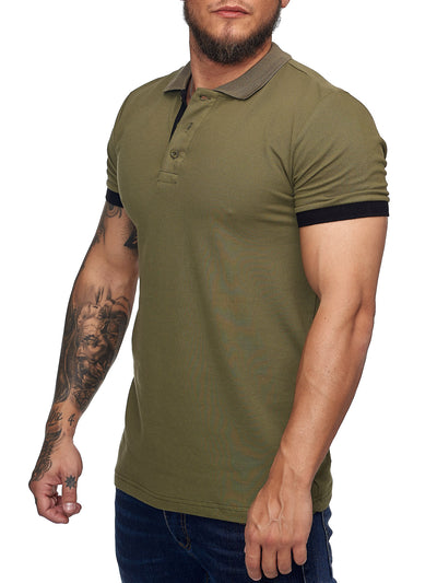 Planu Ringed Sleeves Polo T-Shirt - Army Green X0015E