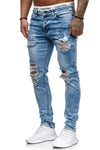 Blitz Ripped Distressed Jeans - Blue X0016 - FASH STOP