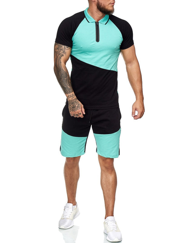 Palu Polo Shirt + Short Ensemble - Black Green X0017C - FASH STOP