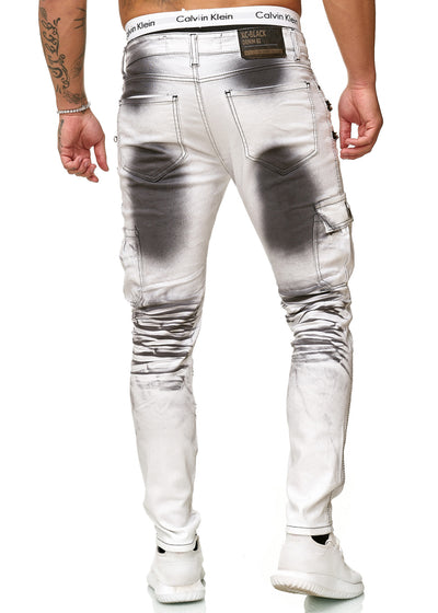 Araf Cargo Biker Jeans - White X0023C