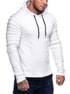 Goum Extention Ribbed Hoodie Sweatshirt - White X0029B - FASH STOP