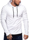 Goum Extention Ribbed Hoodie Sweatshirt - White X0029B - FASH STOP