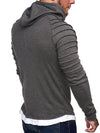 Goum Extention Ribbed Hoodie Sweatshirt - Asphalt Gray X0029C - FASH STOP