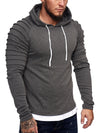 Goum Extention Ribbed Hoodie Sweatshirt - Asphalt Gray X0029C - FASH STOP