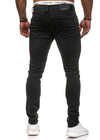 Klok Paint Stained Slim Fit Jeans - Black X0030