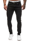 Klok Paint Stained Slim Fit Jeans - Black X0030