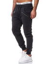 Ribbed Zipper Sweatpants Joggers - Dark Gray X2D