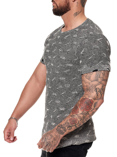 Tranche Ripped T-Shirt - Black X51A