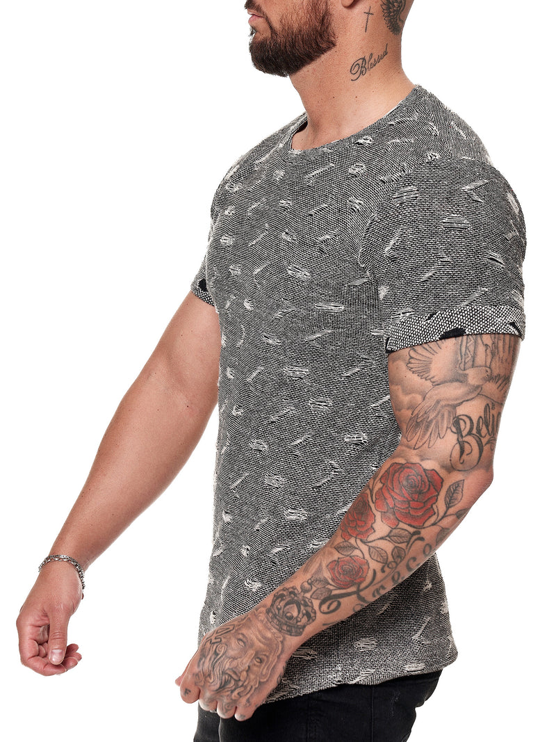 Tranche Ripped T-Shirt - Black X51A