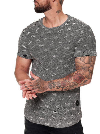 Tranche Ripped T-Shirt - Black X51A