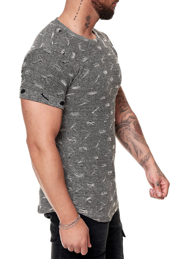 Tranche Ripped T-Shirt - Black X51A