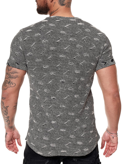 Tranche Ripped T-Shirt - Black X51A