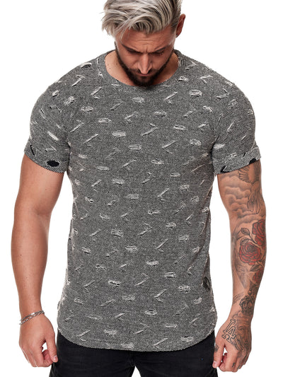 Tranche Ripped T-Shirt - Black X51A