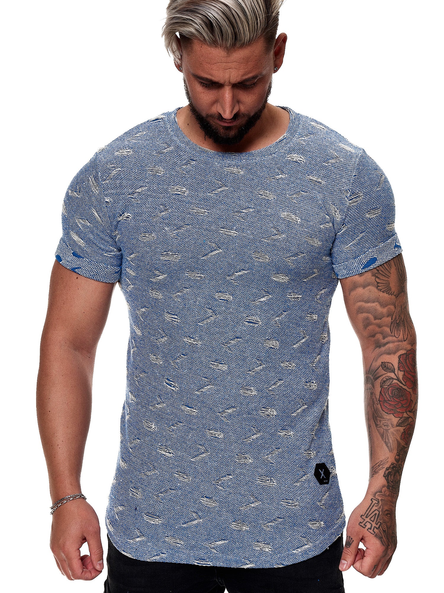 Tranche Ripped T-Shirt - Blue X51D
